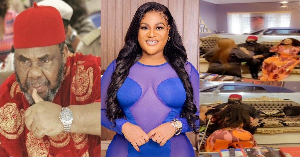 Video: Nkechi Blessing Gets Emotional After Meeting Pete Edochie On Set Of Merry Go Wrong
