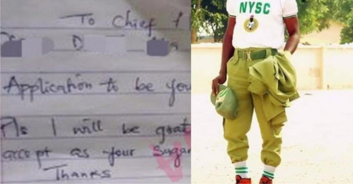 Male Corper Shares Letter He Got From Secondary School Student Applying To Be His Sugar Girl
