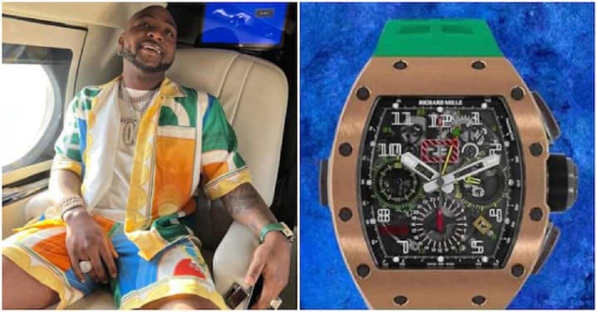 "After Burna Go Say Na Him Get Money Pass" Fans React As Davido Rocks N320m Wristwatch