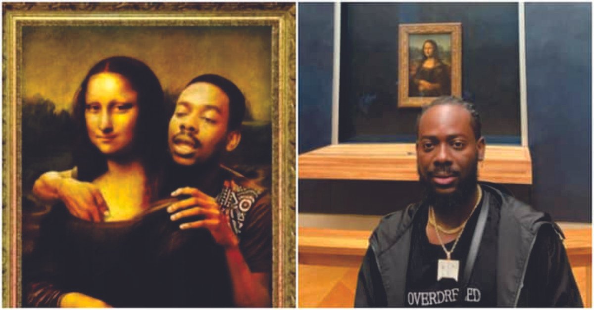 9 Years After Photoshopping Himself With Mona Lisa, Adekunle Gold Visits Paris to See Painting