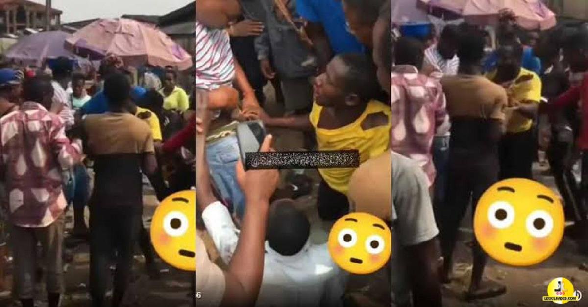 Chaos in Benin as 'Aboki' allegedly takes someone's manhood (Video)