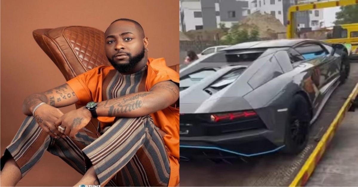 “Welcome home” – Davido Says As He Finally Takes Delivery Of His Lamborghini Aventador Worth N250M (Video)