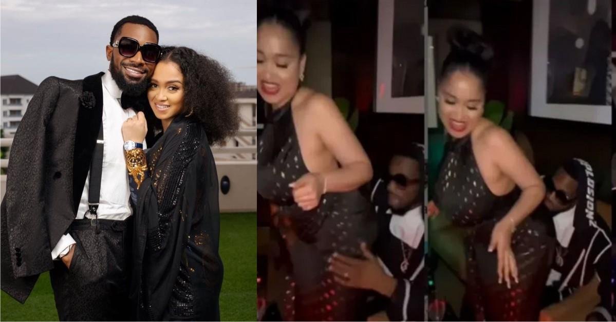 "Born again criminal" - Reactions As D’Banj’s Wife Twerks On Husband As They Party In Dubai (Video)