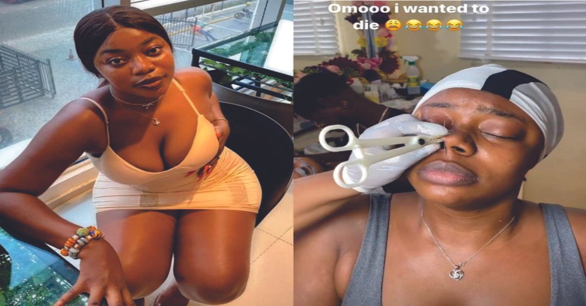 "Omor, I Wanted To Die" — Comedienne Ashmusy Umdergoes Nose Piercing Procedure (Video)
