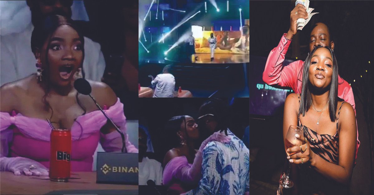 Lovely Moment Adekunle Gold Poses As ‘superfan’ to Surprise Simi With birthday Cake At Nigeria Idol Show (Video)