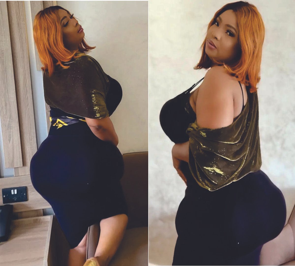 "I Just Did My Back" - Popular Nollywood Actress, Olaide Bakare Puts Her New Gigantic Backside On Display