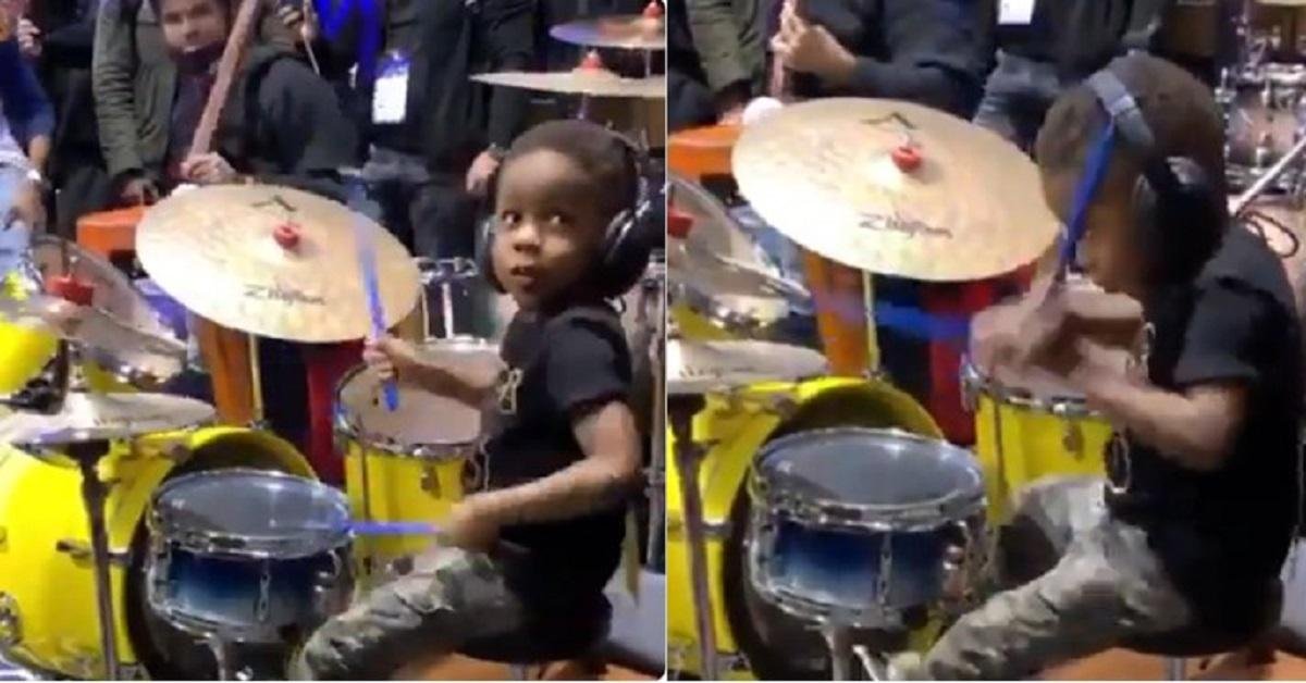 Little drummer boy Whoa Audience With his Impressive drumming skills (Video)