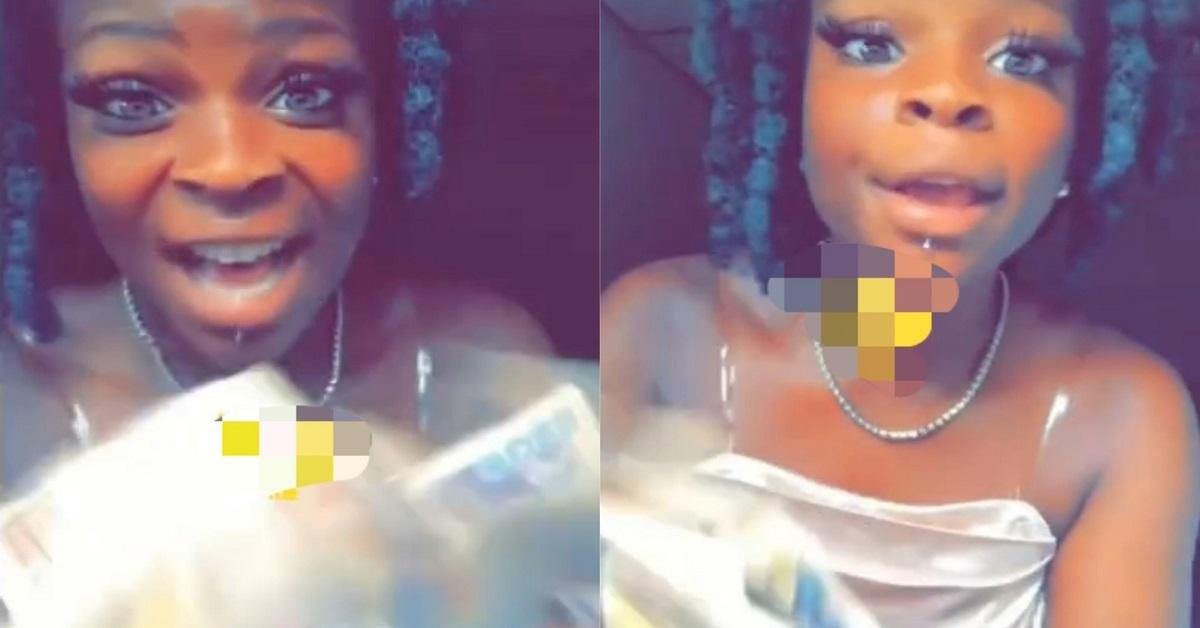 Lady Shows Off Money She Made In One Night Strife - Vows To Quit Sales Girl Job (VIDEO)