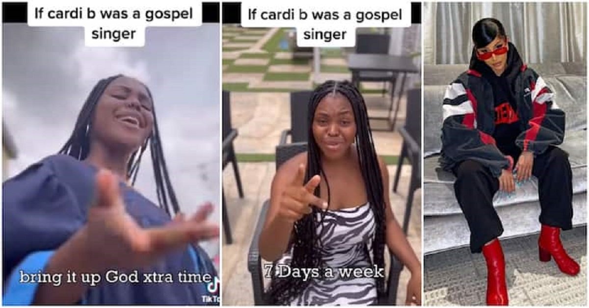 Nigerian lady with voice like Cardi B goes viral as she raps like her in video