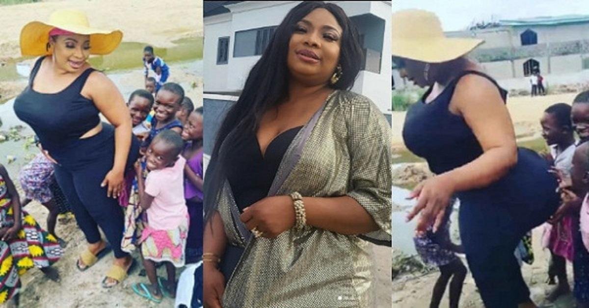 “This Is Morally Wrong” – Laide Bakare Dragged To Filth For Allowing Kids Play With Her Backside (Video)