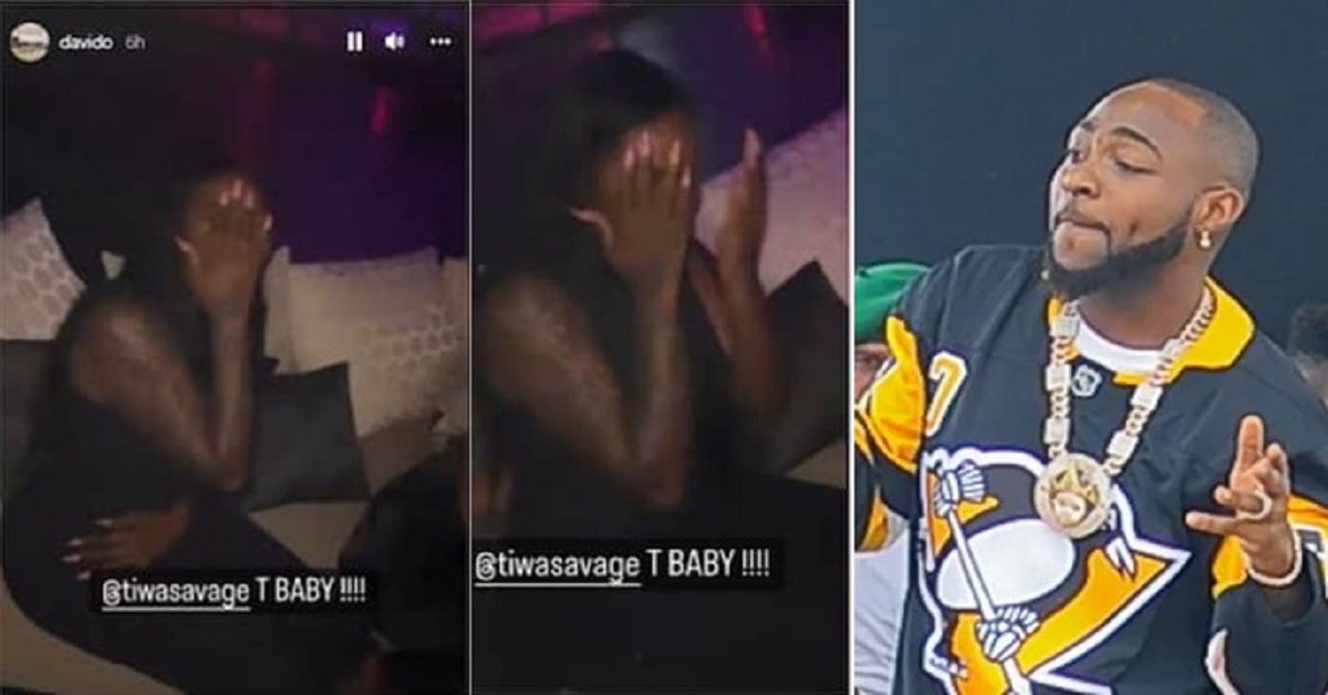 Davido makes Tiwa Savage shy as he hypes her after international event
