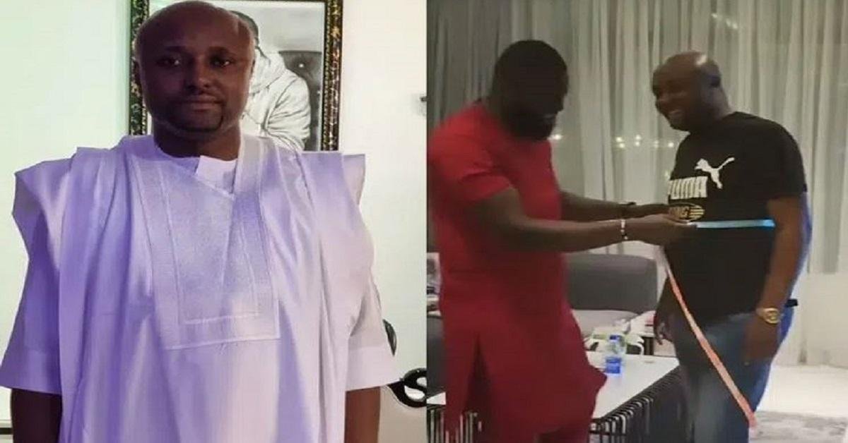 Davido Spotted Taking The Measurements Of His Aide, Israel For His Wedding Suit