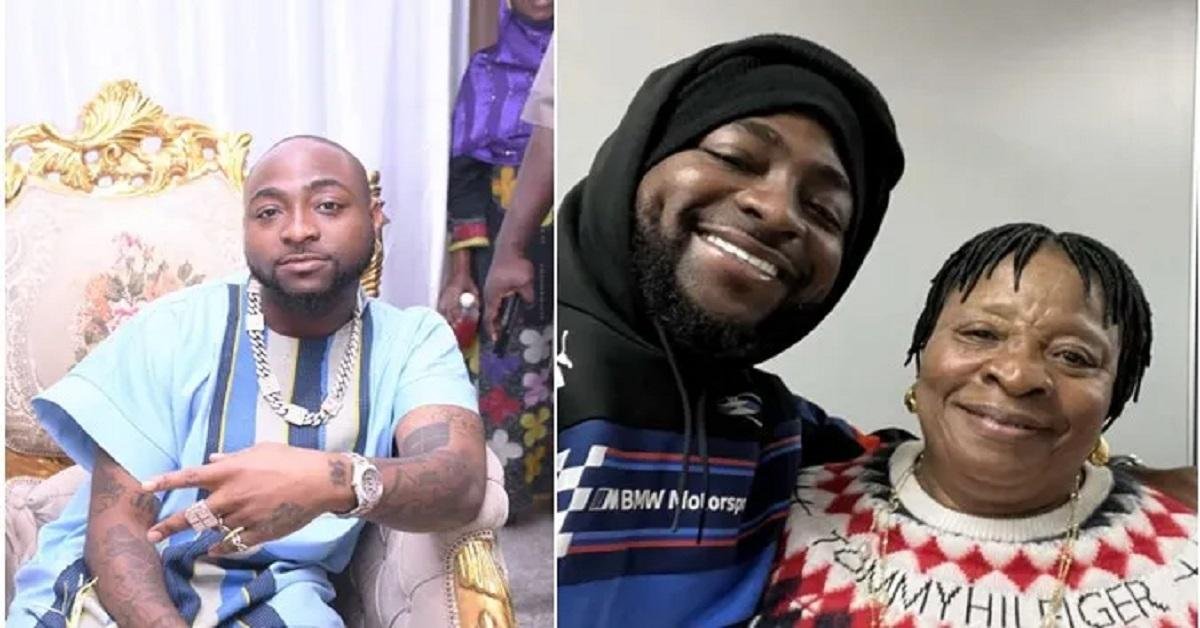 Moment Davido Meets Wizkid’s Mum at the Airport and Carries her Bag (Video)