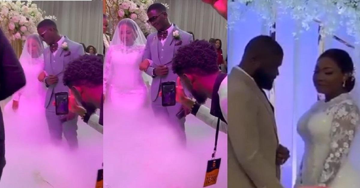 Moment Gospel singer, Mercy Chinwo sheds tears while walking down the aisle in church