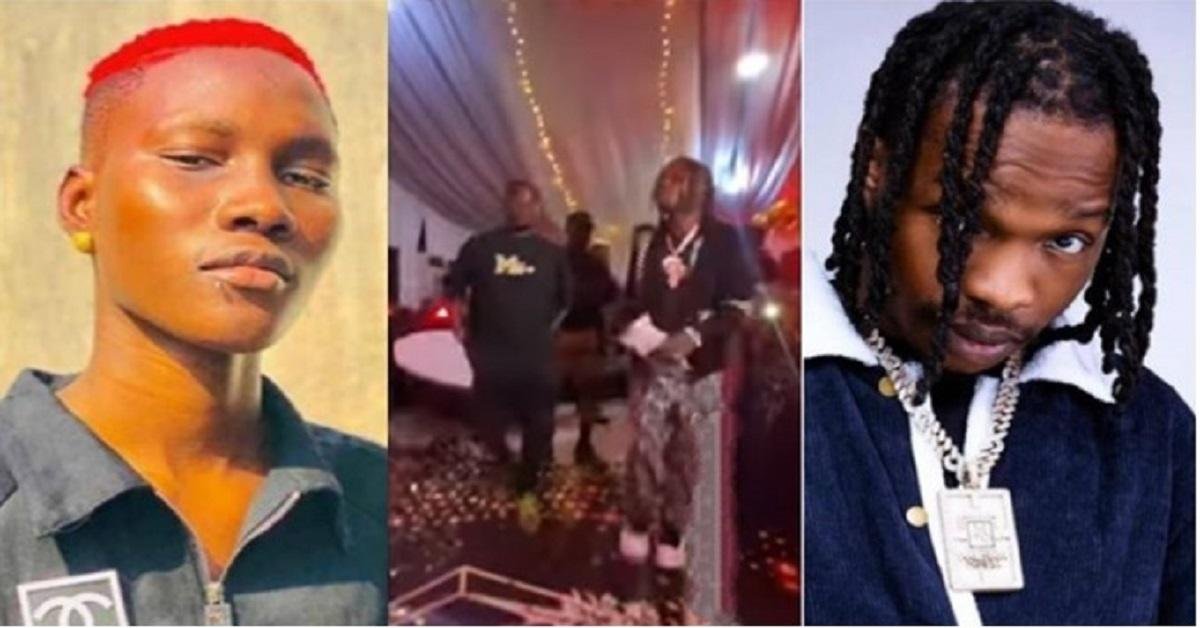 Naira Marley, Zinoleesky shutdown lady’s birthday party with stacks of N500 notes (Video)