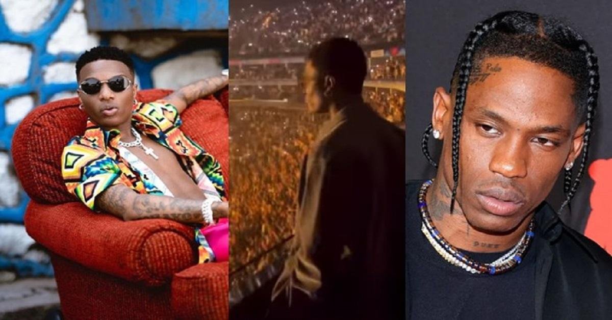 Wizkid spotted in the audience during Travis Scott’s 02 Arena concert (Video)