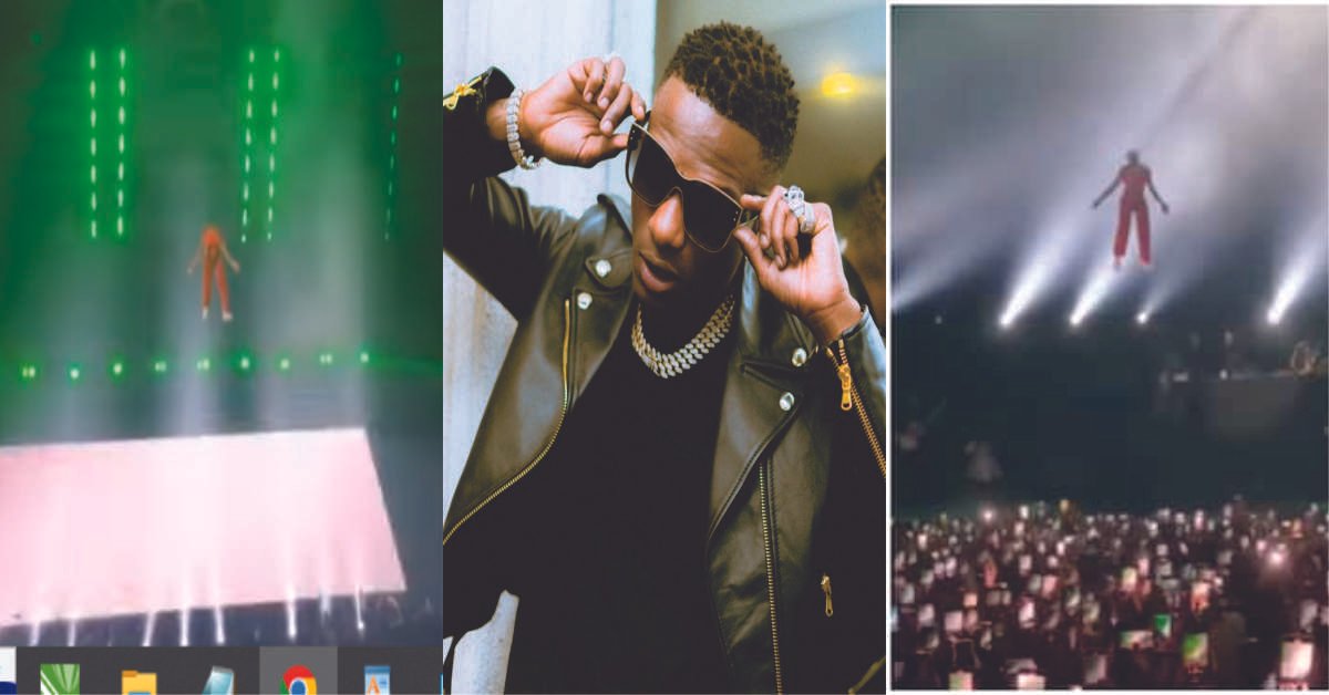 Crowd Goes Gaga As Wizkid Makes Grand Entrance, Decends From The Sky Like A Superhero (Video)