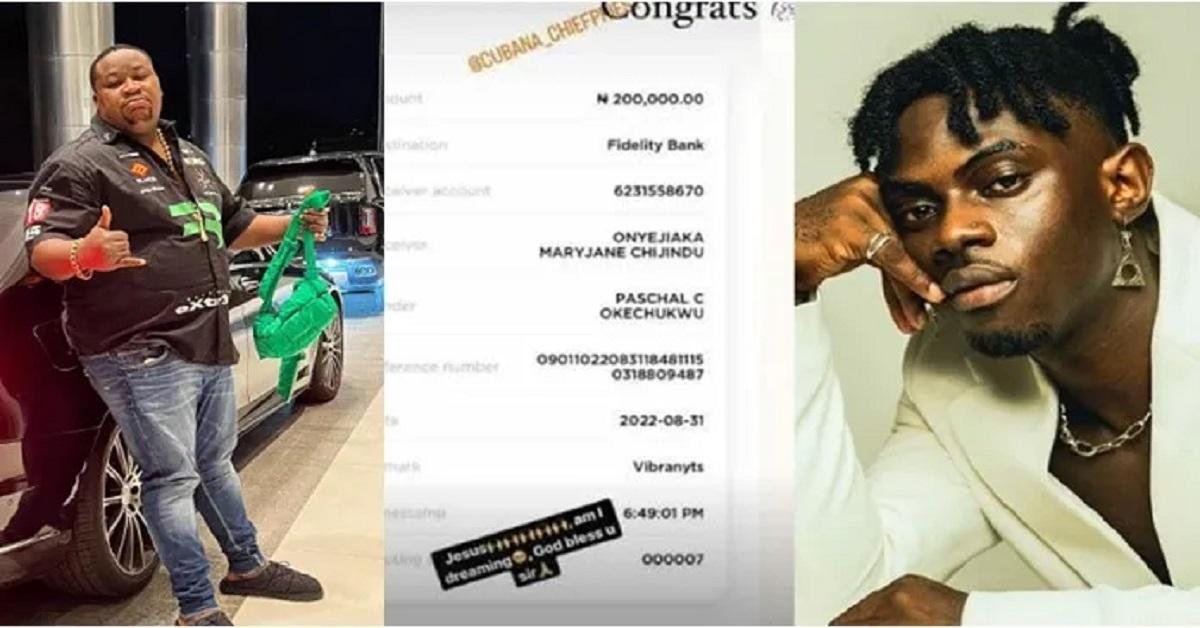 Cubana Chief Priest fulfils promise, gifts lady N200k for voting Bryann