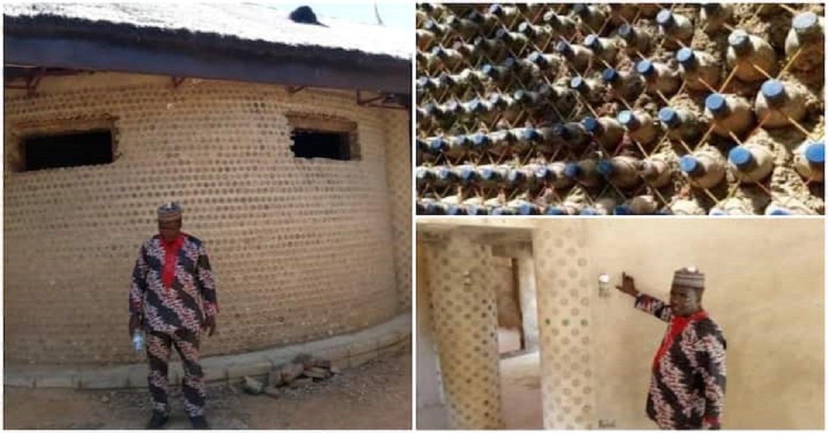 Photos: Nigerian man builds house with 14,800 plastic bottles
