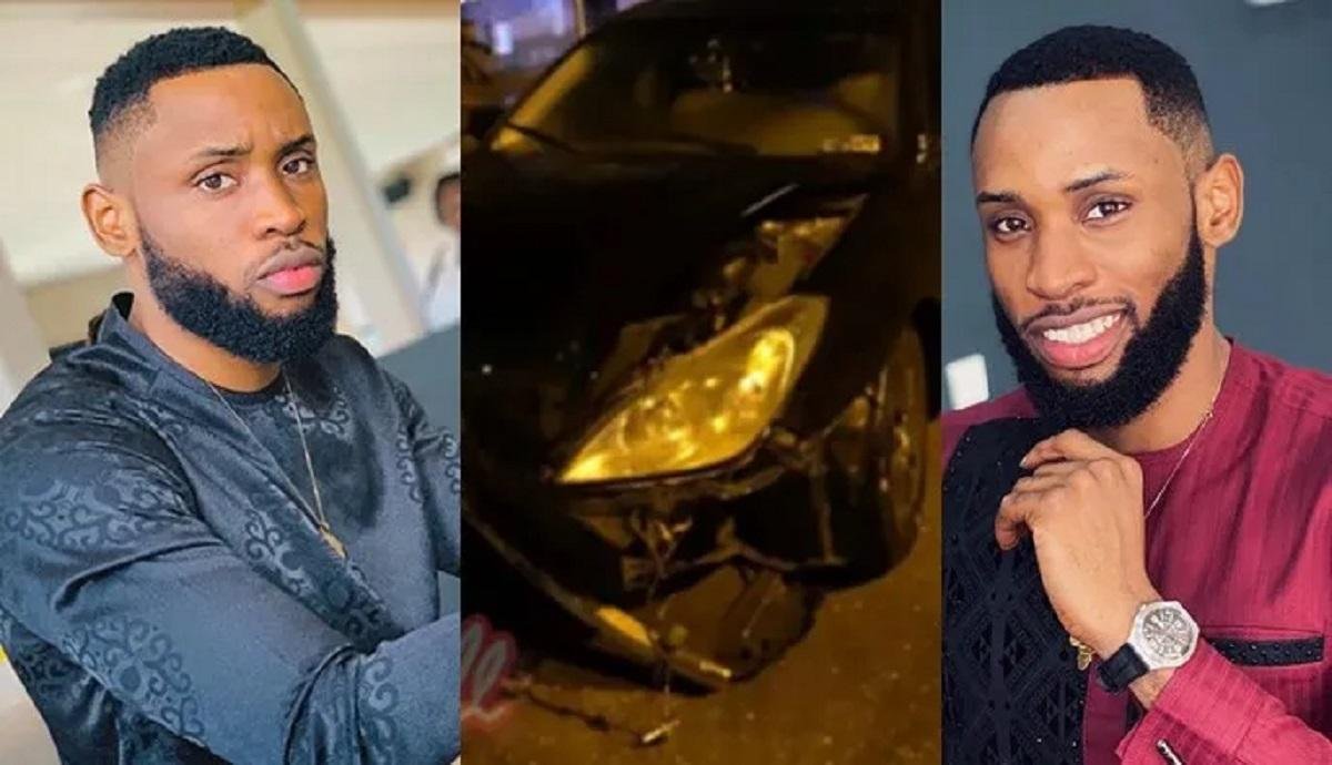 BBNaija star, Emmanuel involved in ghastly car accident (Photos)