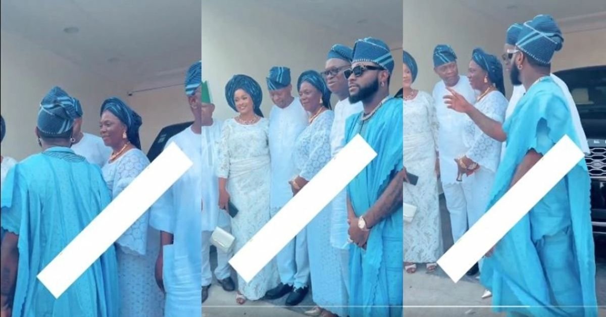 “Where is Chioma?” – Moment Davido’s dad asked of Chioma as they pose for photograph, he responds (Video)