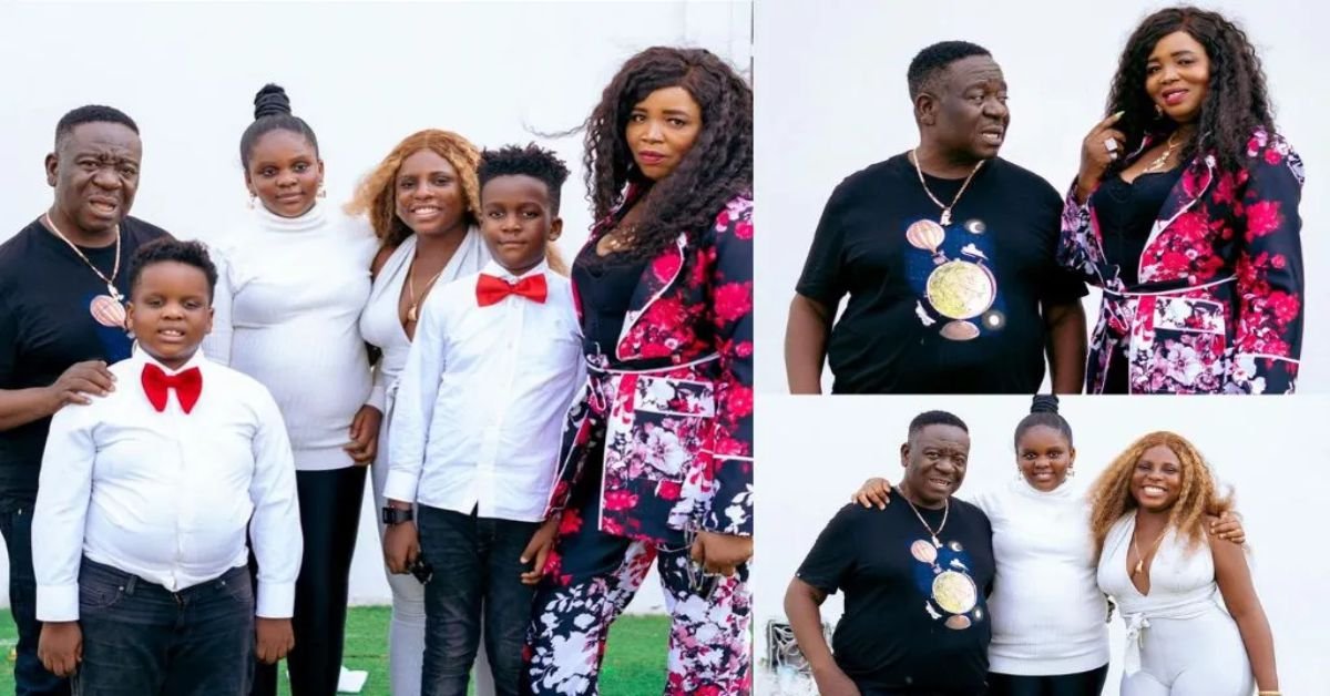 “Family is indeed everything” – Mr Ibu shares heartwarming pictures with wife and children (Photos)