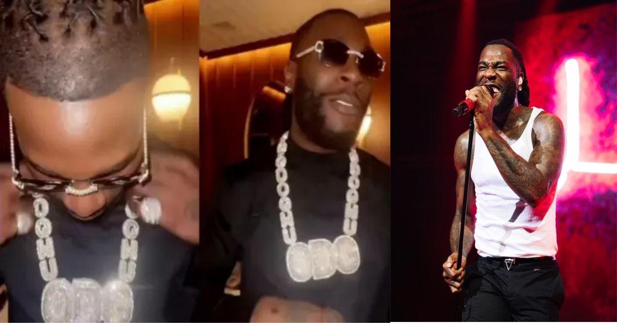 “This was $1m well spent" - Burna boy brags about his new diamond-encrusted ‘Odogwu’ chain (Video)