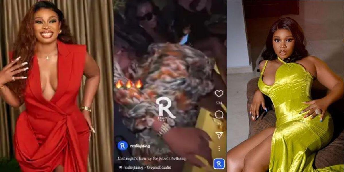 “See watin this girl carry”- Reactions trail BBNaija’s Rachel tw£rking video at kess’s birthday party (Video)