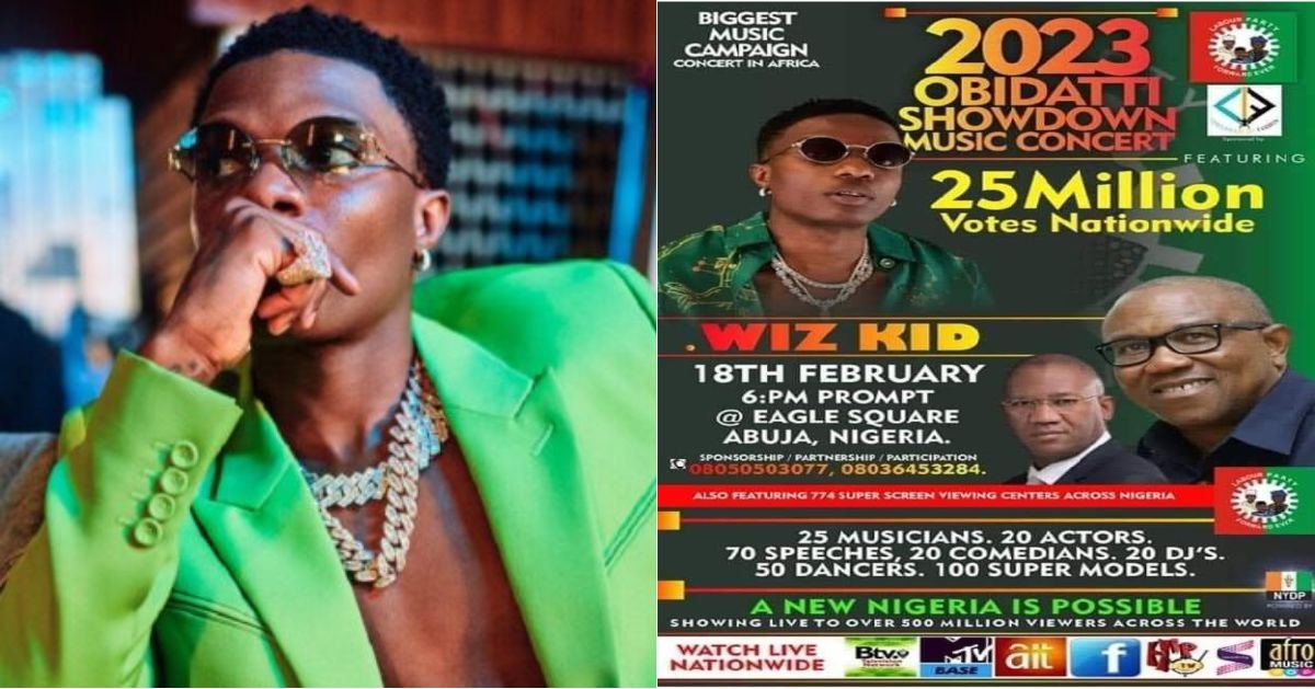 “Why Wizkid will not perform at Peter Obi’s campaign concert” — Management debunk earlier information