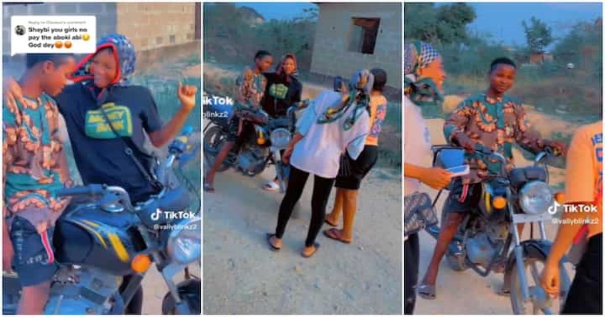 "Pay am o": Ladies play with okada man, touch his cheek in sweet way, he smiles