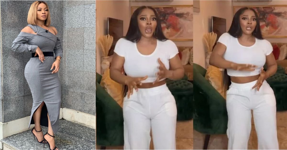 “Who else is seeing what I am seeing” – Netizens tackles Toke Makinwa as she displays the outer lips of her gbola in new video (Watch)