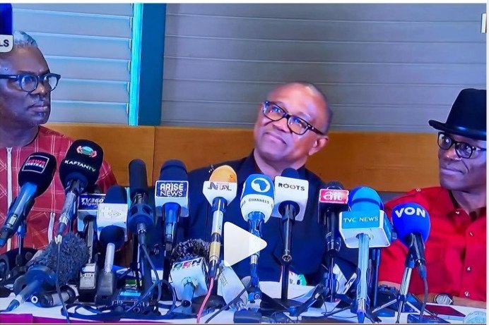 “What a love for a Country"- Nigerians react as Peter Obi shed tears on National TV (Video)